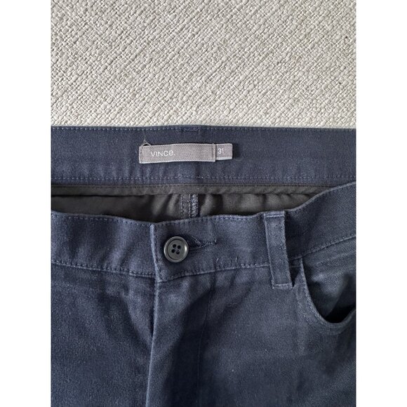 Vince Stretch Pants Men's 31 Navy Blue Flat Front Twill Chino Cotton Casual - Picture 3 of 4